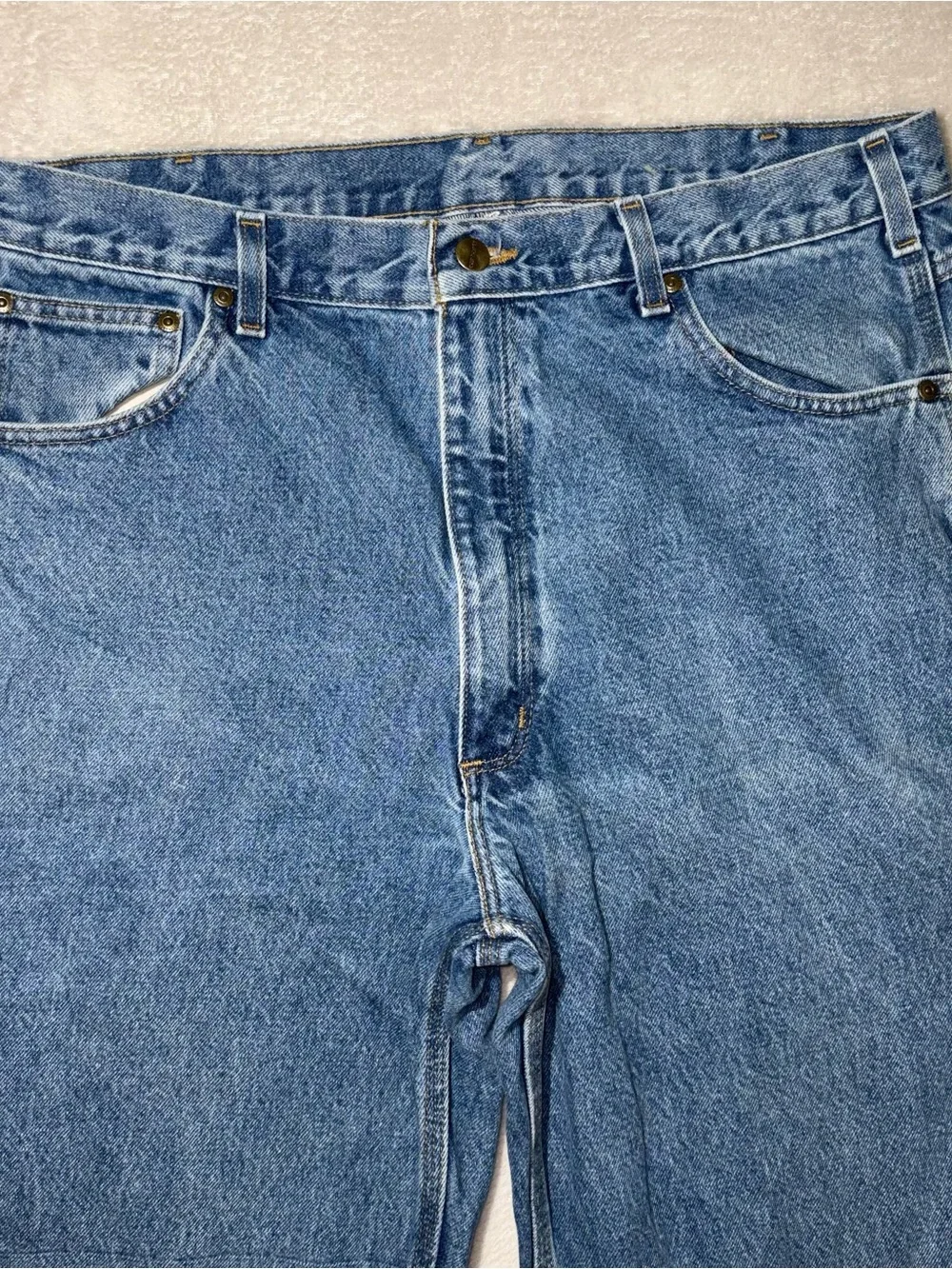 Carhartt B171 DST Relaxed Fit Carpenter Jeans Blue Denim Mens 38X36